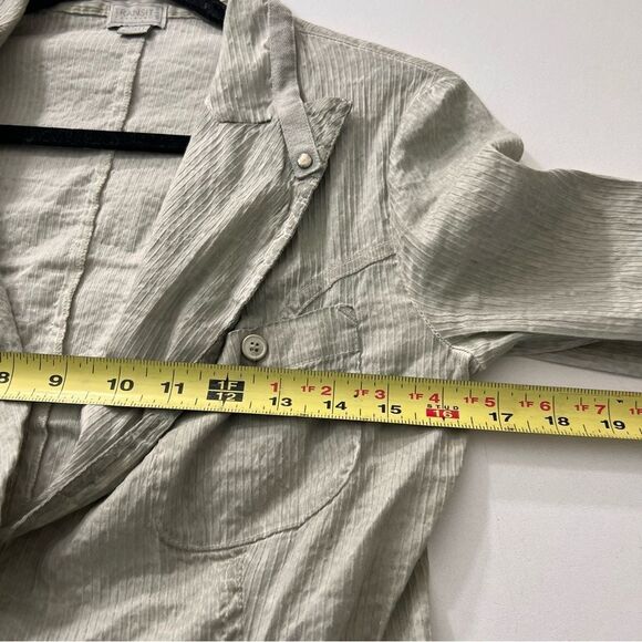 Transit Par Such Shirt Jacket Women Sz 3 Green Textured Y2K V Neck Long Sleeve - Picture 8 of 9